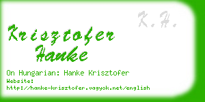 krisztofer hanke business card